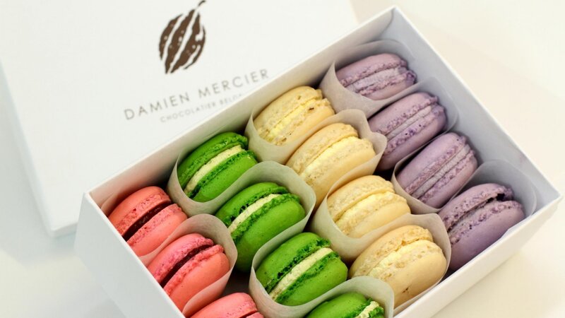 Macarons in a Box — White, Calm, Photograph, Chocolate