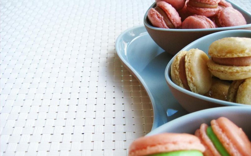 Macarons in Bowls — Blue
