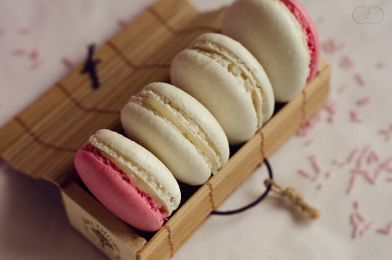 Macarons in Wooden Box