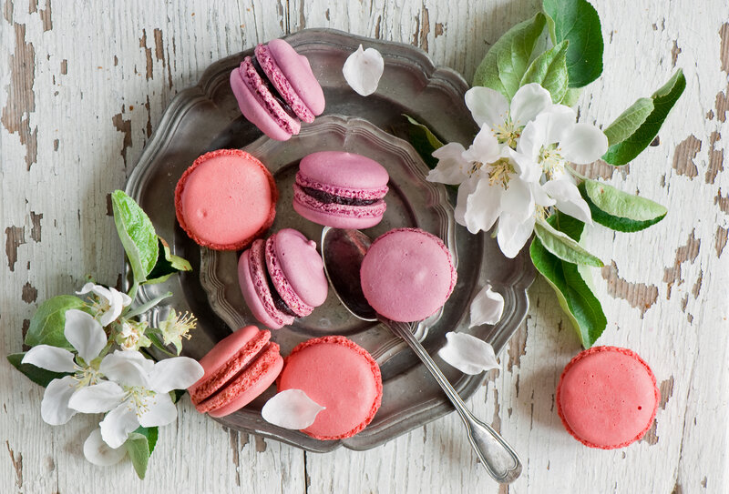Macarons on a Tray — Pink