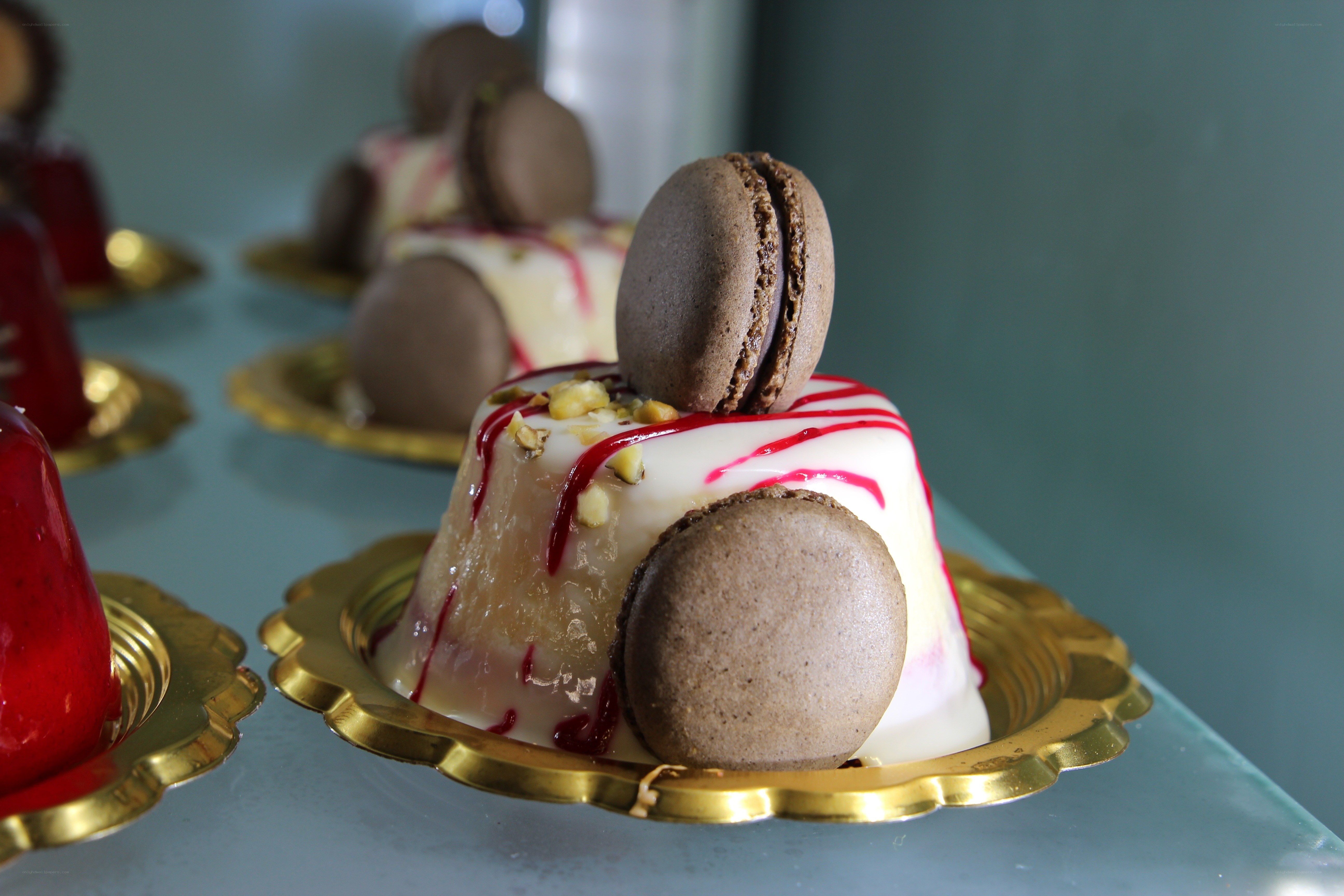 macarons on dessert cups