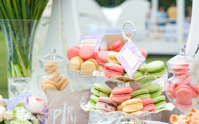 Macarons on Tiered Stand