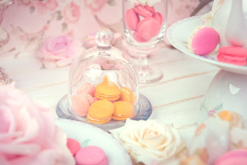Macarons under Glass Dome — Pink