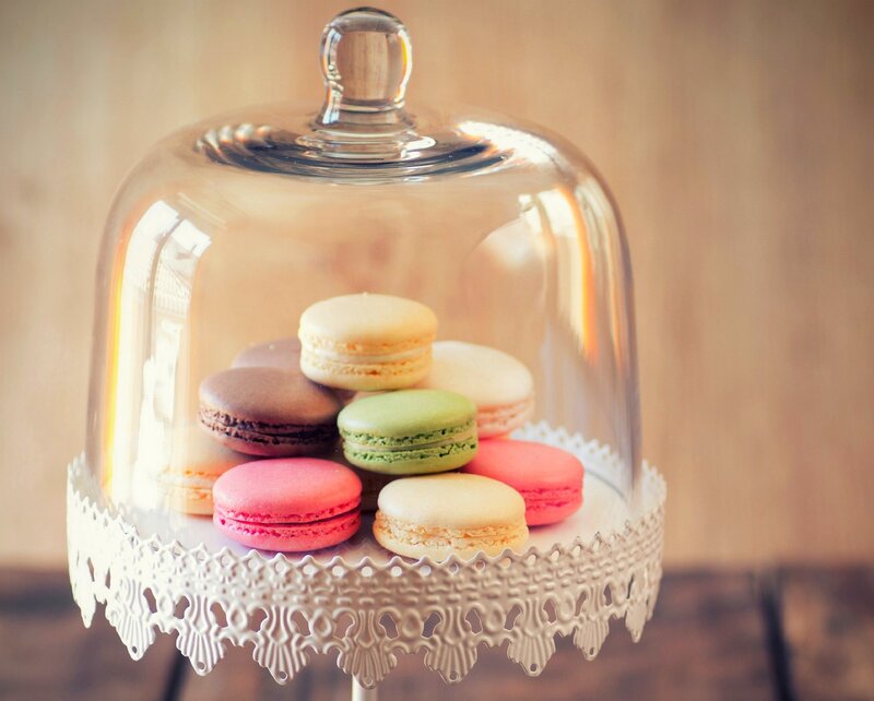 Macarons under Glass Dome