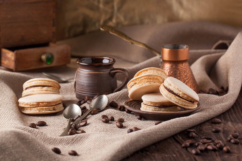 Macarons with Coffee Beans