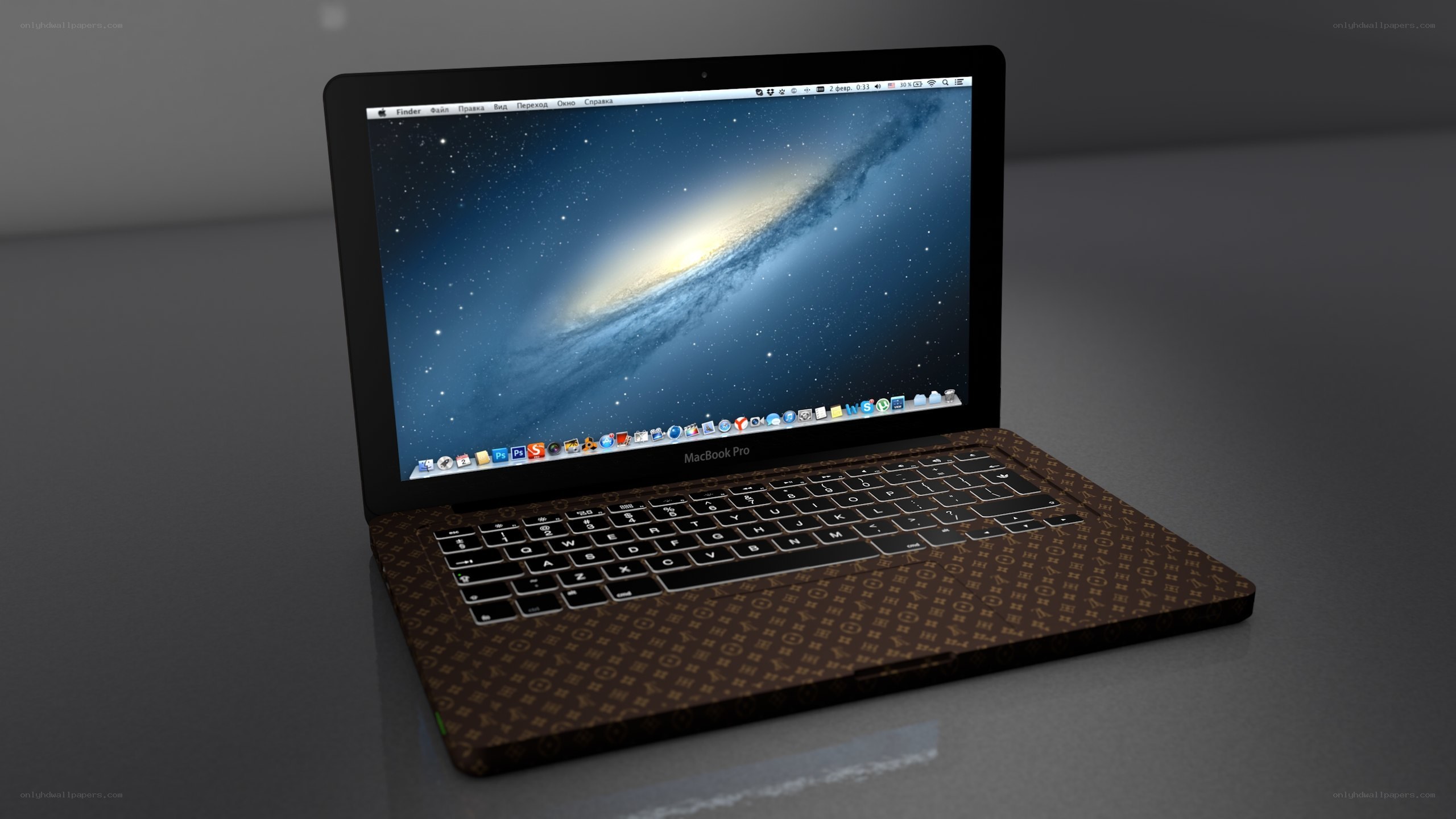 MacBook Pro with luxury pattern