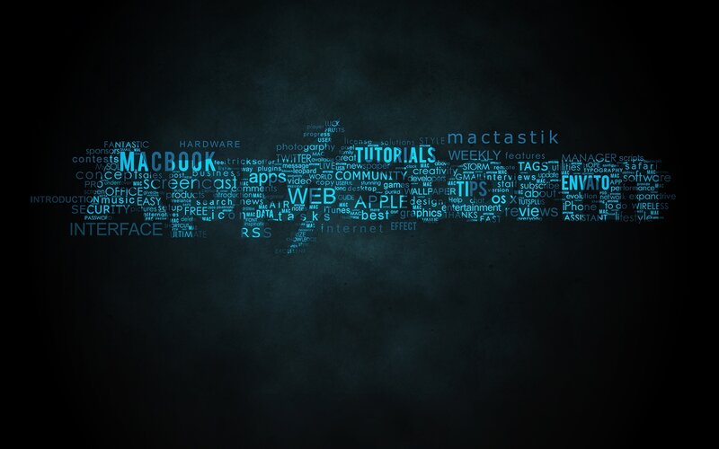 MacBook technology word cloud
