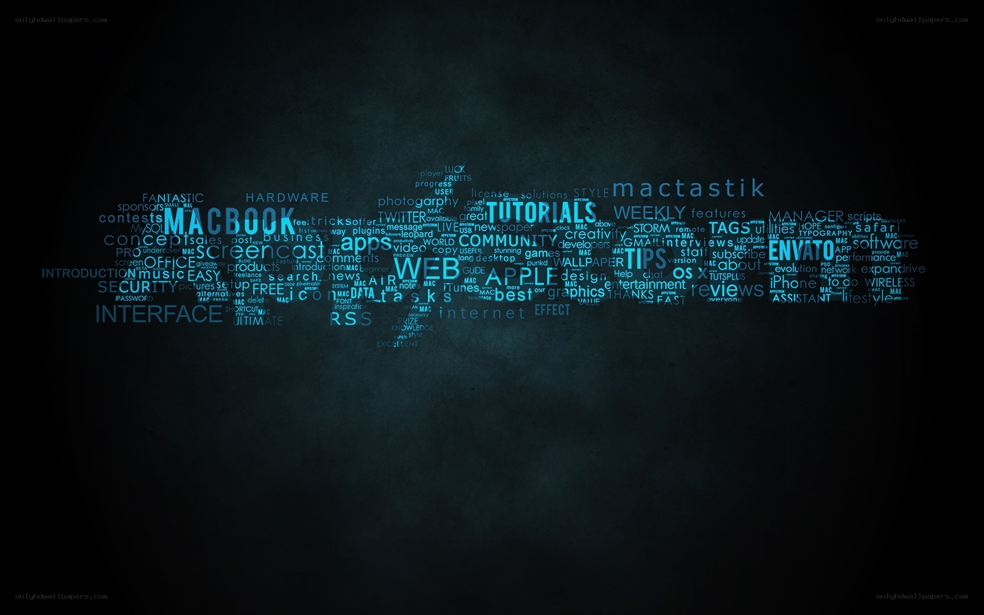 MacBook technology word cloud