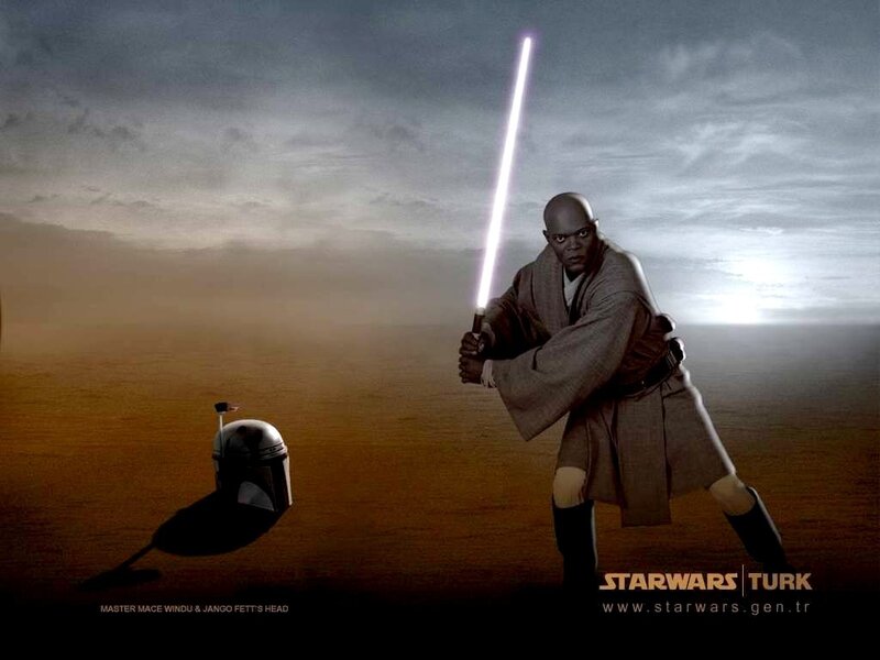 Mace Windu with lightsaber