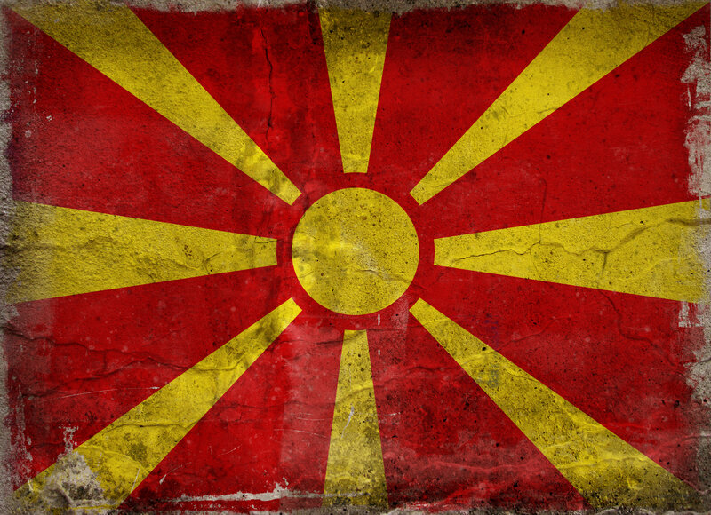 Macedonian flag on textured surface