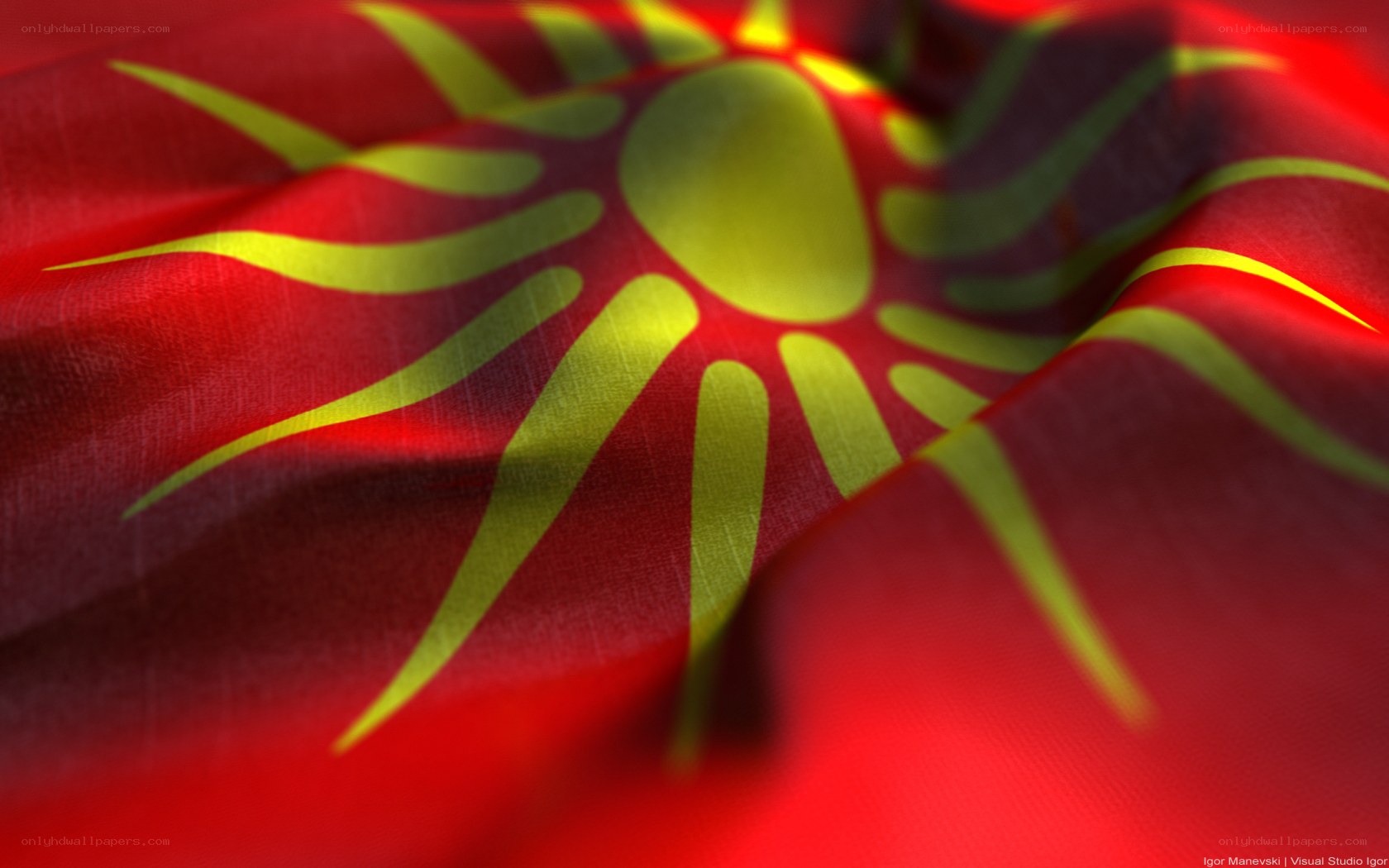 Macedonian flag waving