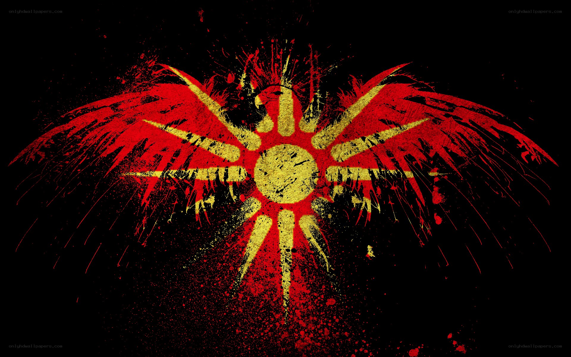Macedonian flag with grunge effect