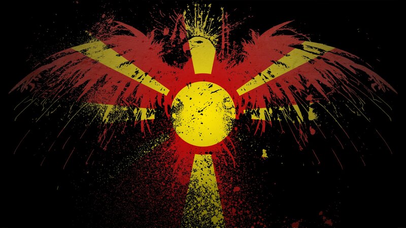 Macedonian flag with grunge effect