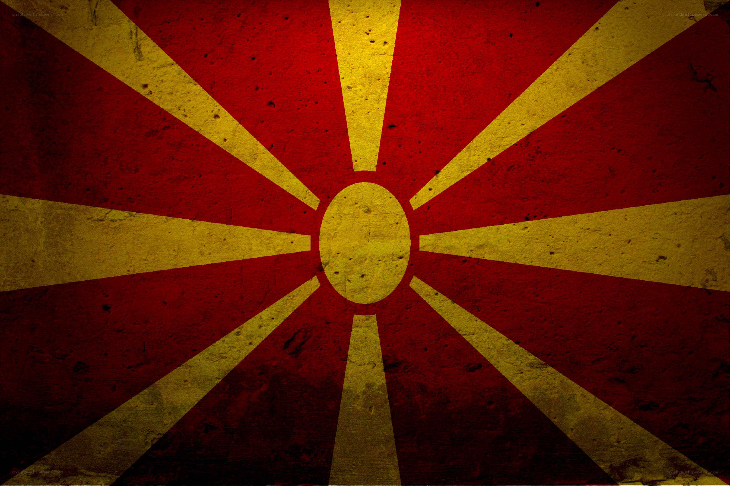 Macedonian flag with grunge texture