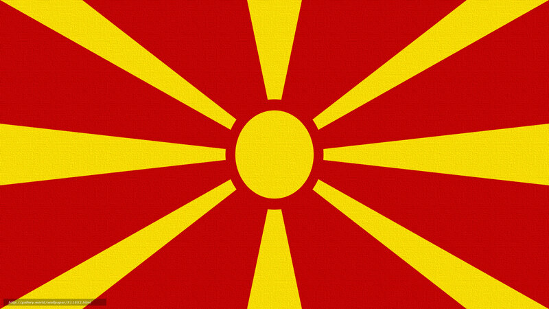 Macedonian flag with sun symbol