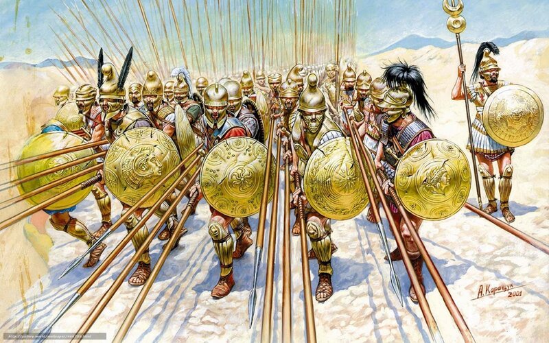 Macedonian phalanx in battle