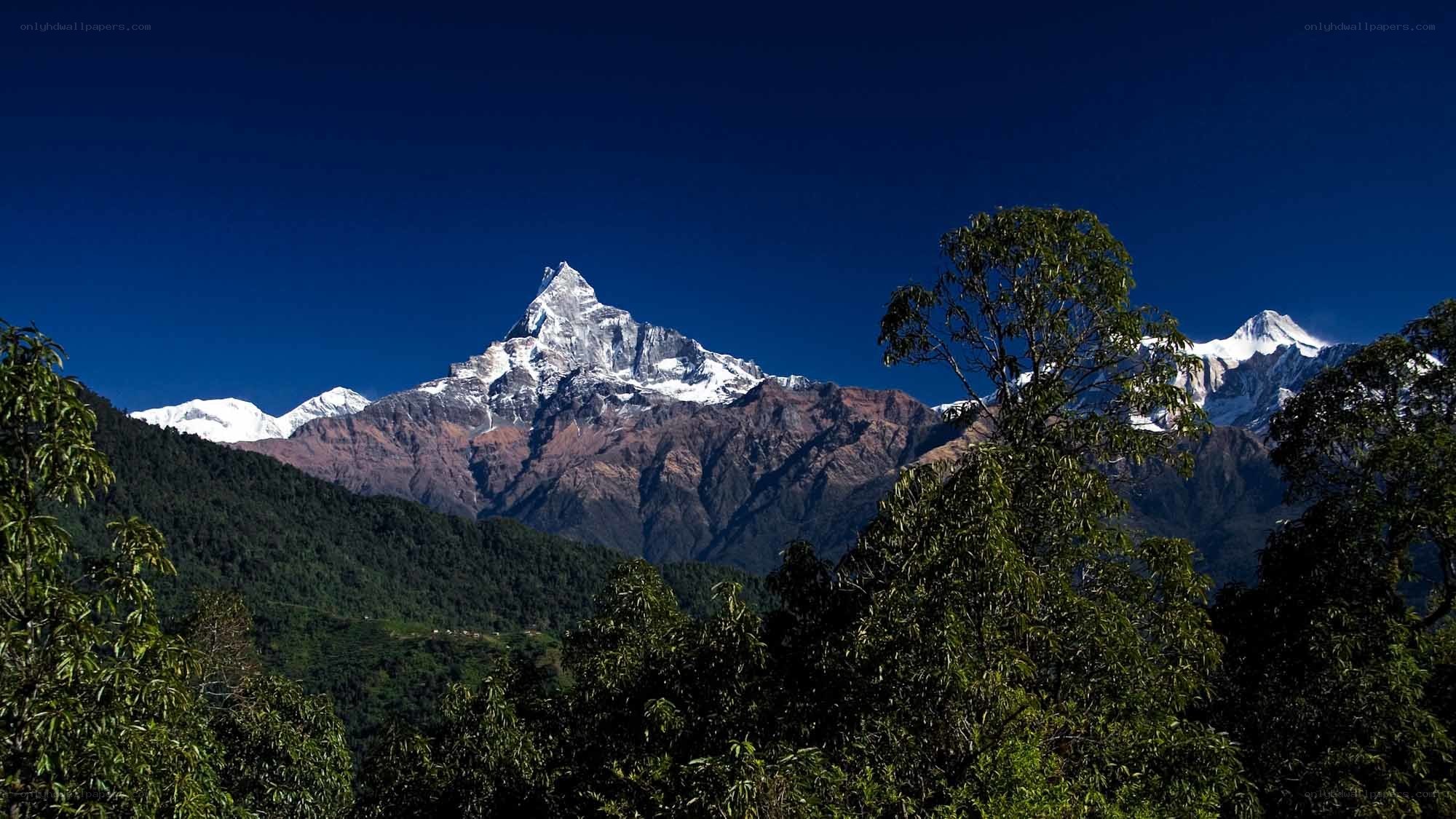 Machapuchare mountain peak
