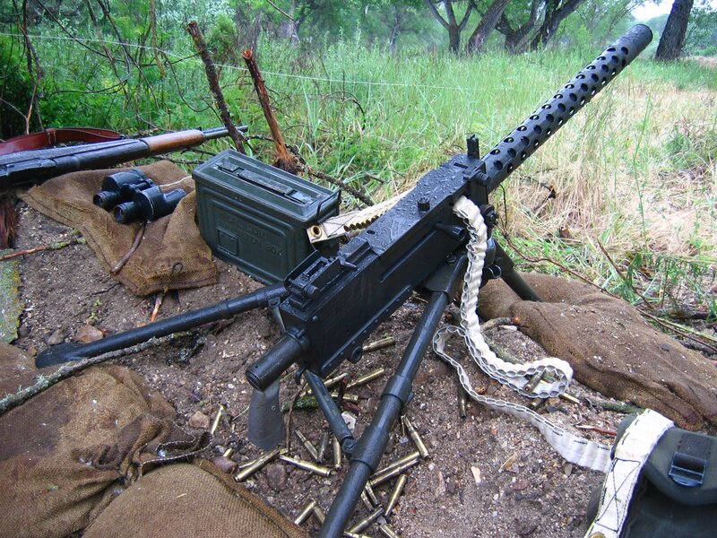 Machine gun in outdoor setting