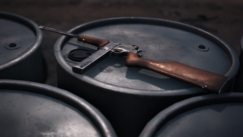 Machine Gun on Barrel