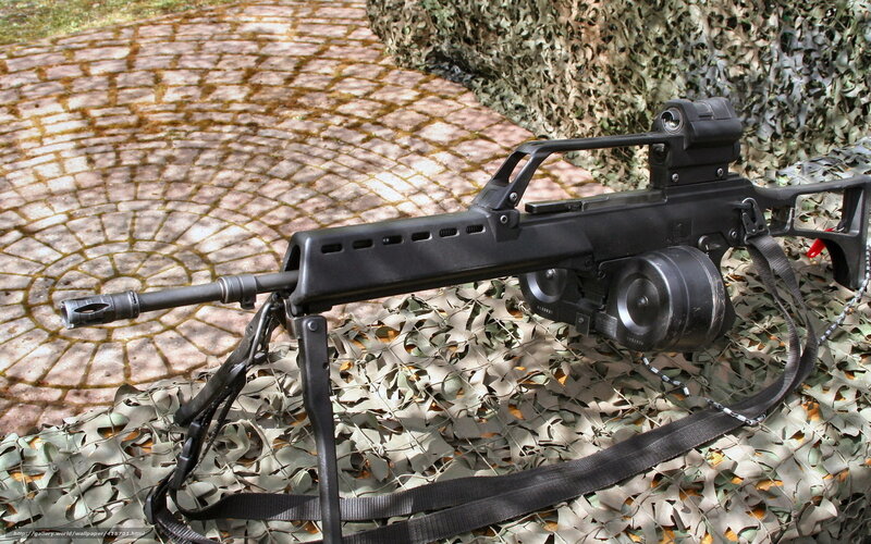 Machine Gun on Camouflage