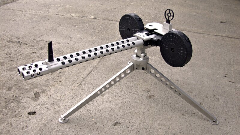 machine gun on tripod