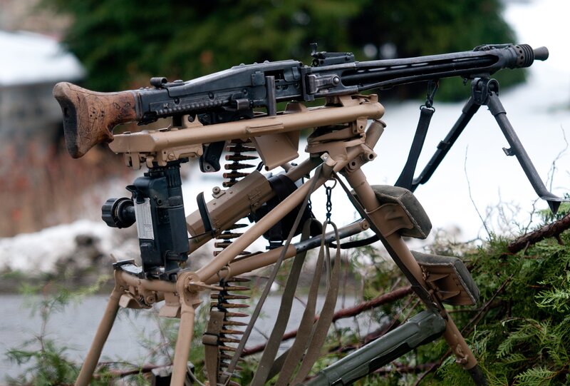 Machine Gun on Tripod — Brown