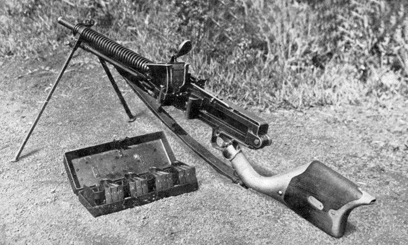 Machine gun with ammunition box