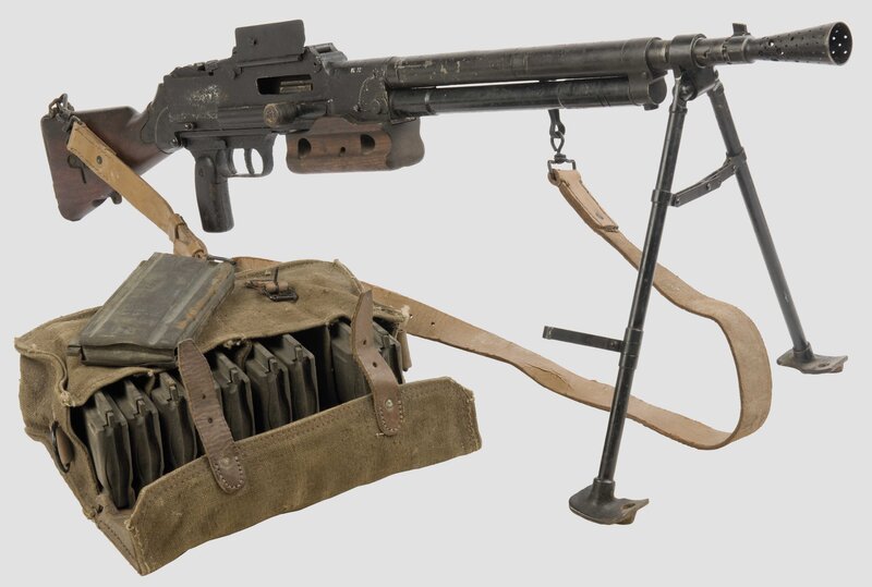 Machine Gun with Ammunition — Gray