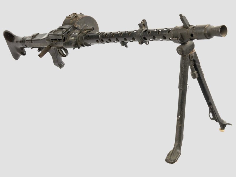Machine gun with bipod