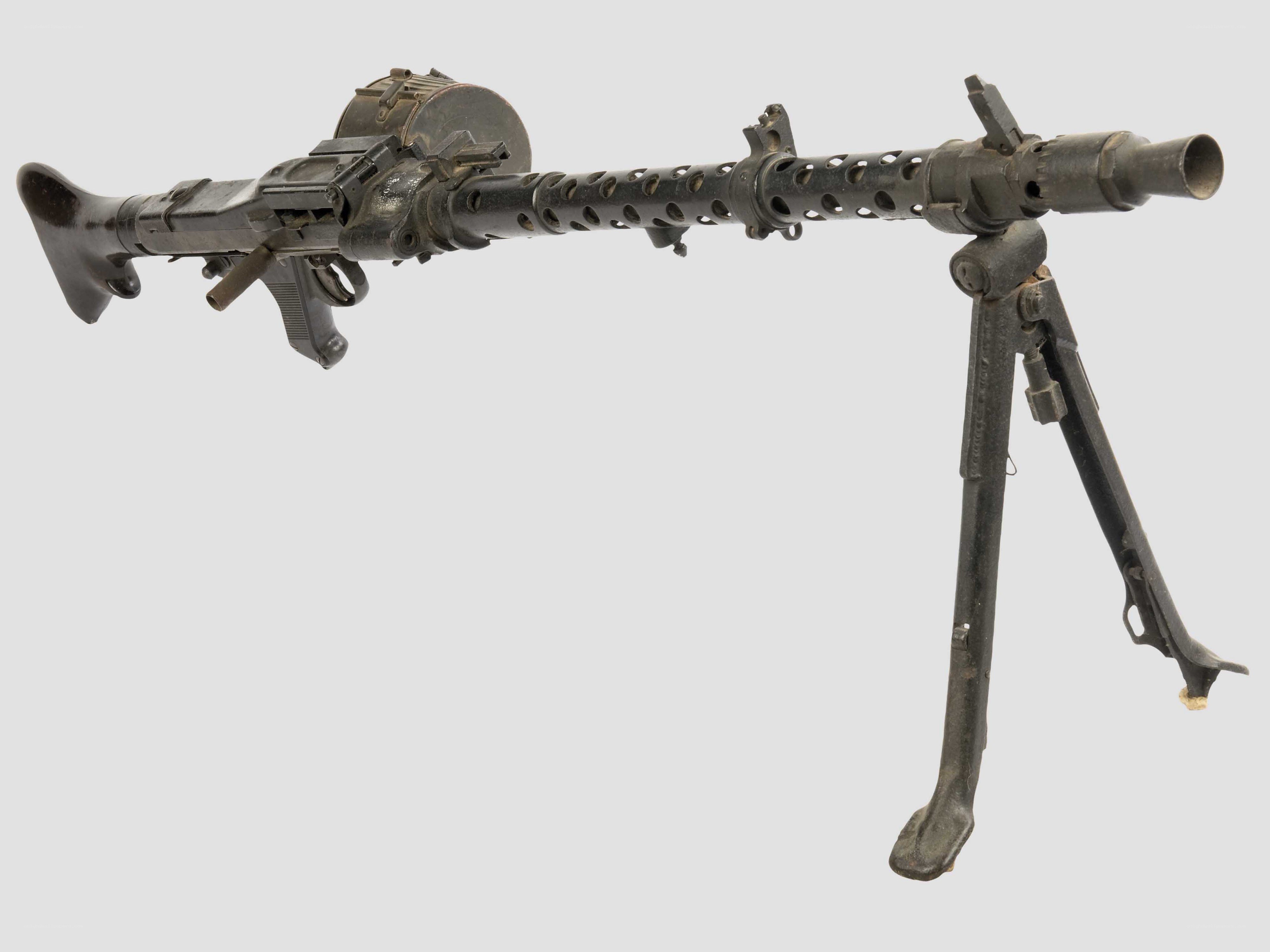 Machine gun with bipod