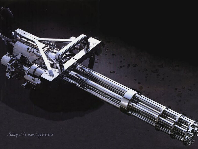 Machine Gun with Multiple Barrels — Black