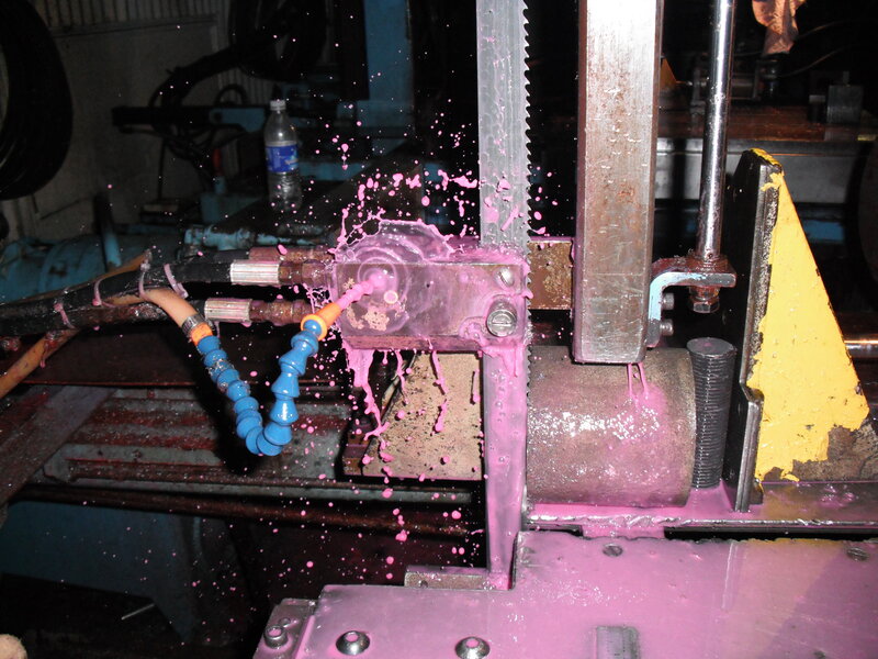 Machine with pink liquid splashing