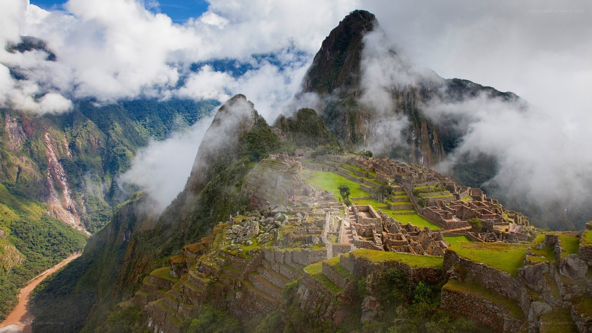 Machu Picchu in clouds