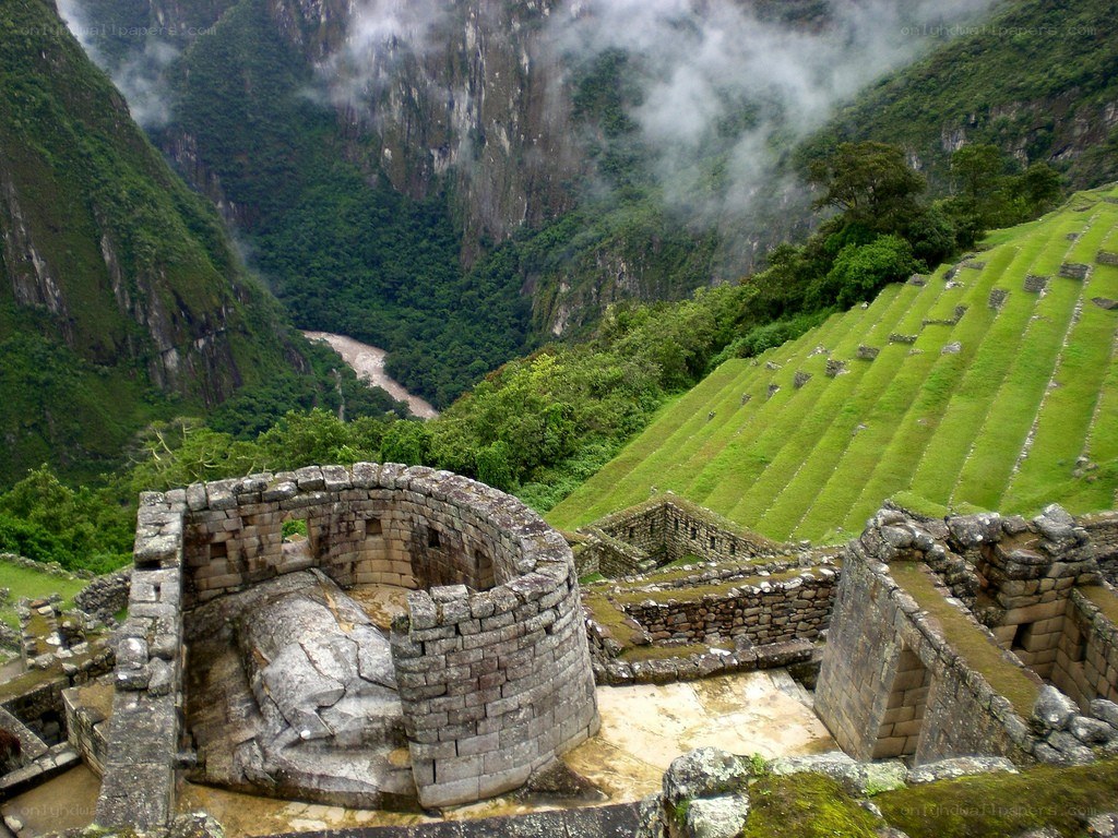 Machu Picchu ruins and terraces