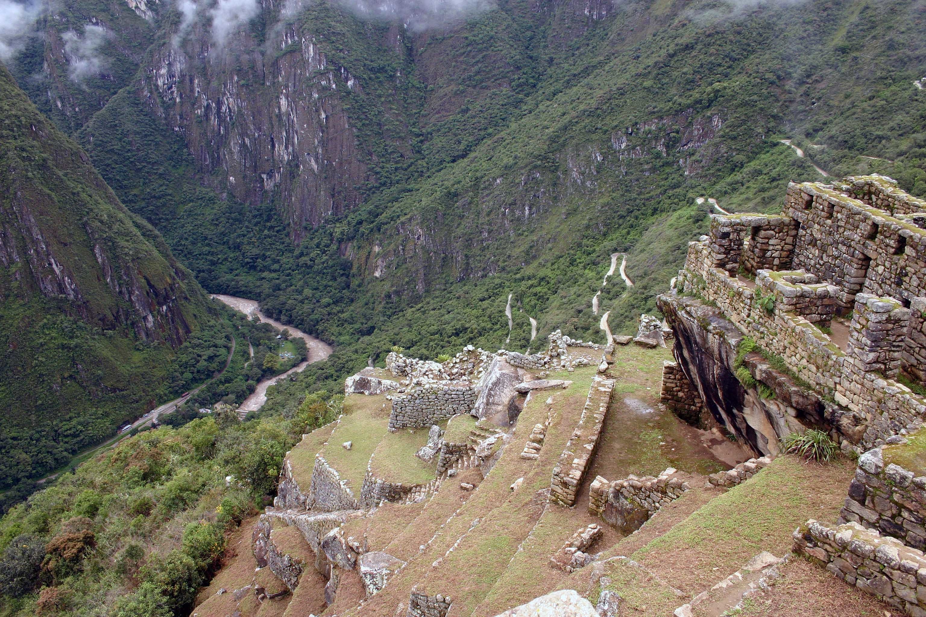 Machu Picchu ruins and valley