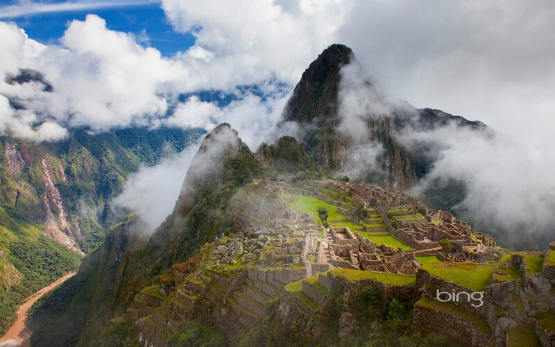 Machu Picchu Ruins — Green, Dramatic, Afternoon, Photograph, Mountains, Clouds, Terraces