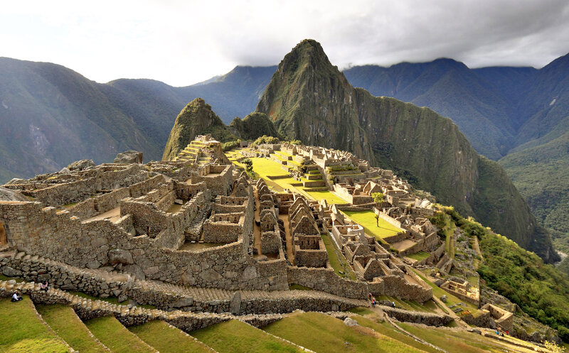 Machu Picchu Ruins — Green, Dramatic, Afternoon, Photograph, Mountains, Terraces, Clouds