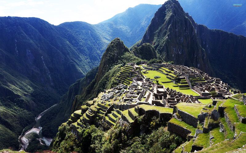Machu Picchu Ruins — Green, Dramatic, Afternoon, Photograph, Mountains, Terraces, River