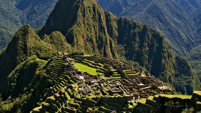Machu Picchu Ruins — Green, Dramatic, Afternoon, Photograph, Mountains, Terraces
