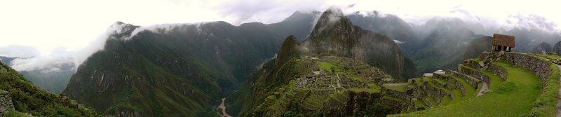 Machu Picchu Ruins — Green, Misty, Photograph