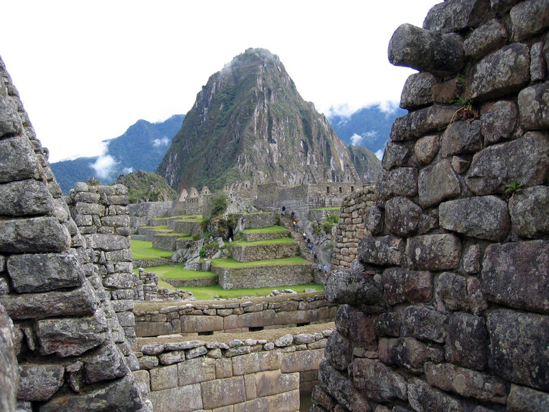 Machu Picchu ruins with mountain view