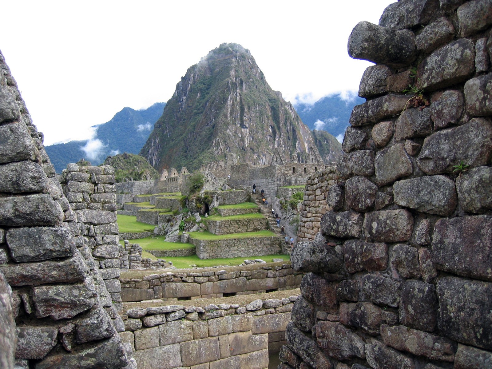 Machu Picchu ruins with mountain view