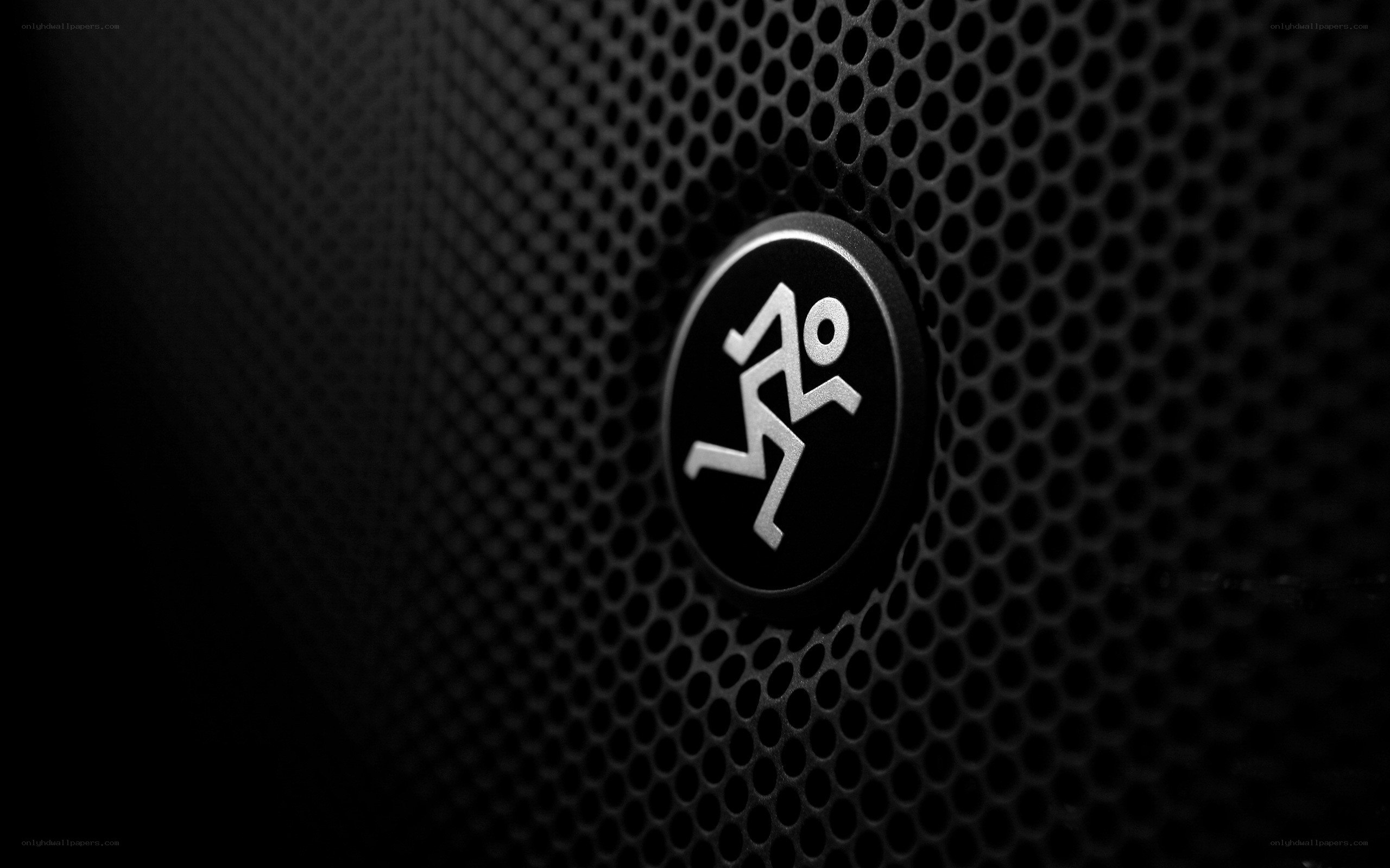 Mackie logo on speaker grille