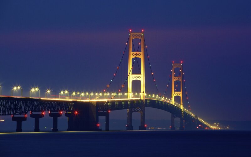 Mackinac Bridge at Night
