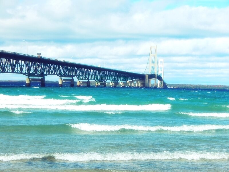 Mackinac Bridge — Blue, Calm