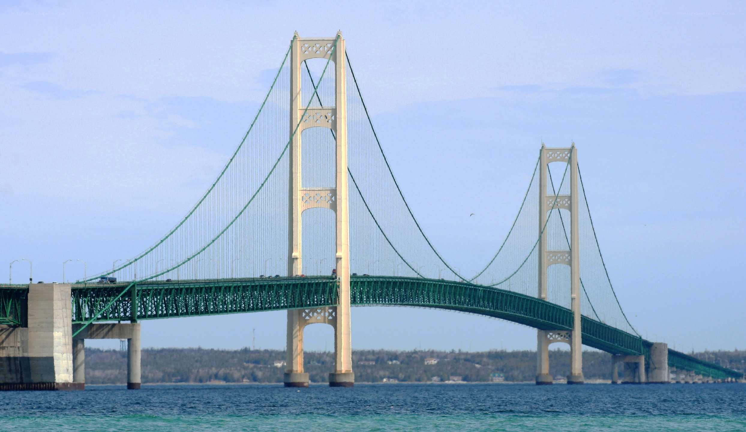 Mackinac Bridge spanning strait