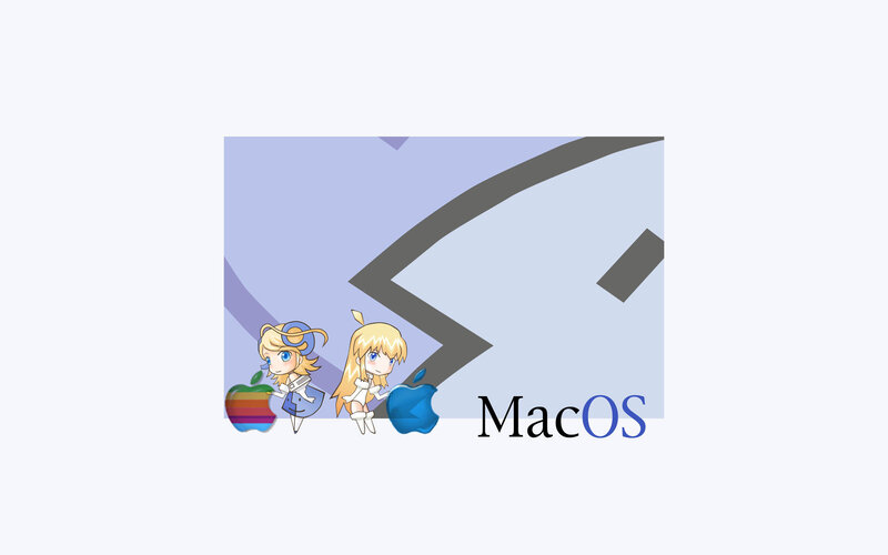 MacOS with chibi characters