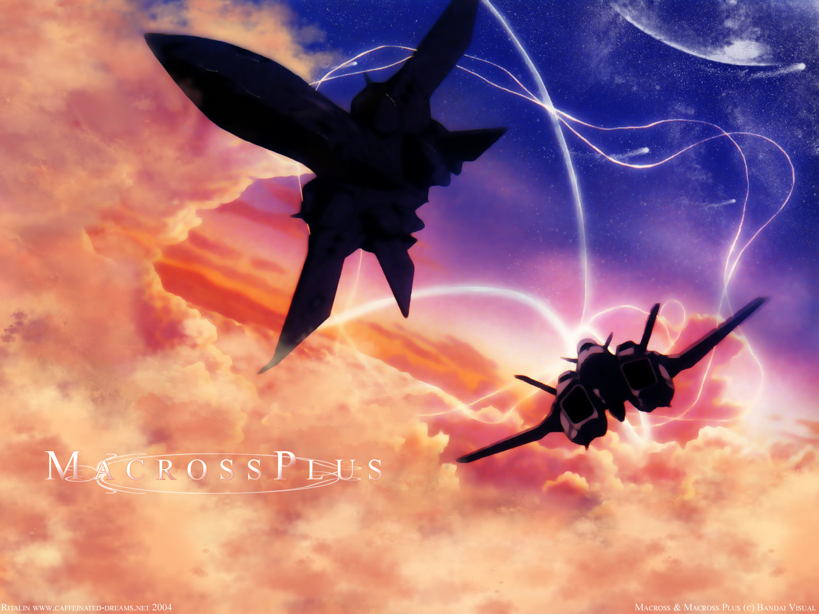 Macross Plus aircraft in space
