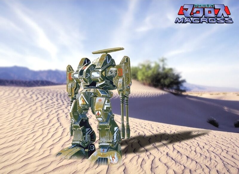 Macross robot in desert