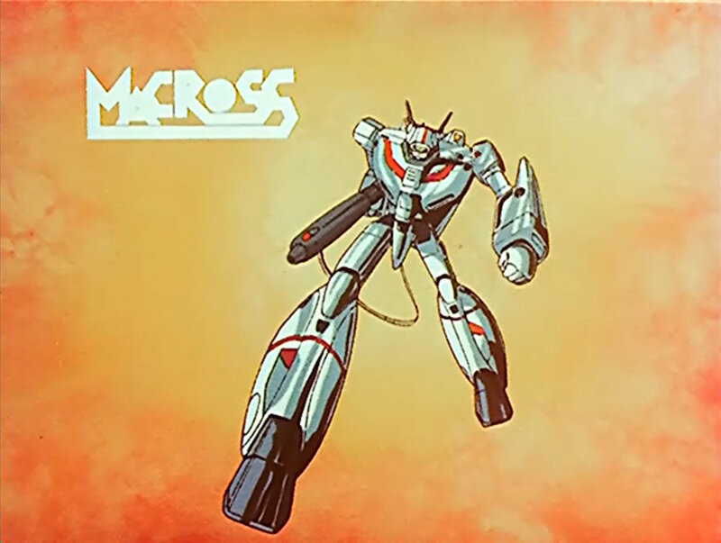 Macross robot in flight